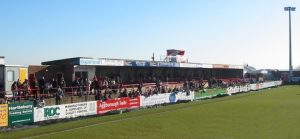 The old East Stand (Cowshed) at Aggborough