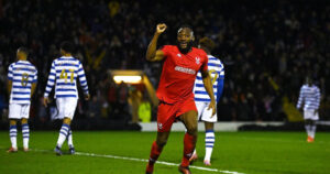 Nathan Cameron fist pumps after the win against Reading